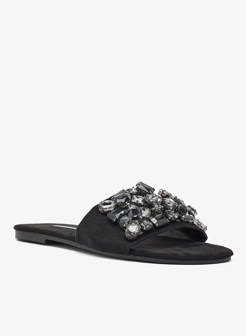 خزانة Diamonte Jewel Encrusted Flat Sandals